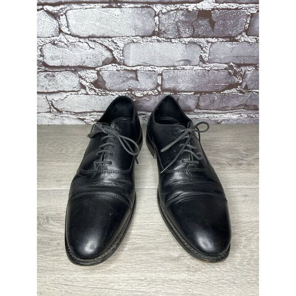 ANTHONY VEER Essentials Black Leather Goodyear Oxfords Cap Toe Shoes Men Sz 10M main image 9